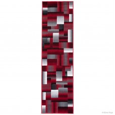 Red AllStar Modern. Contemporary Woven Area Rug. Drop-Stitch Weave Technique. Carved Effect. Vivid Pop Colors (5' x 6' 11")   